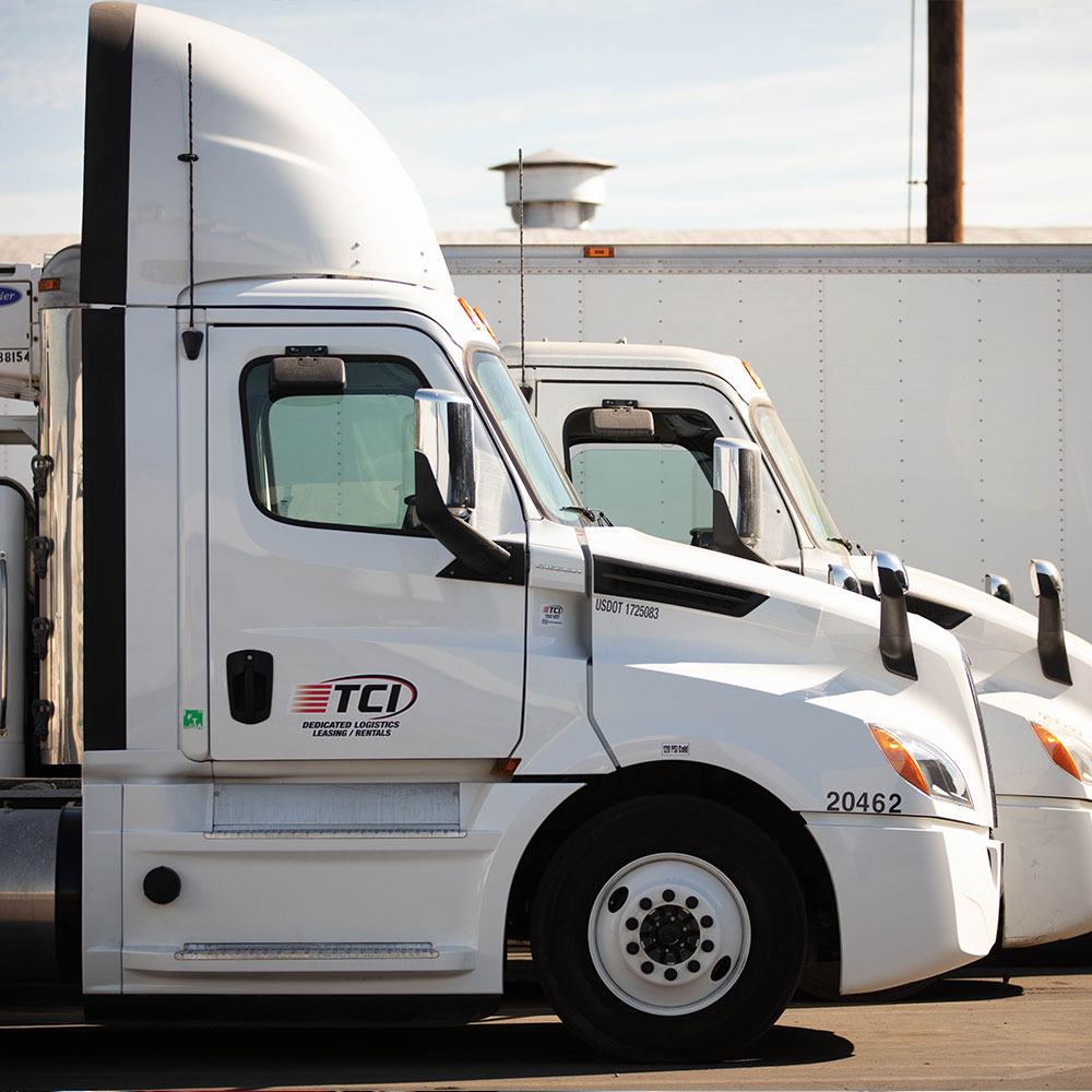 Side angle of TCI day cabs in a row